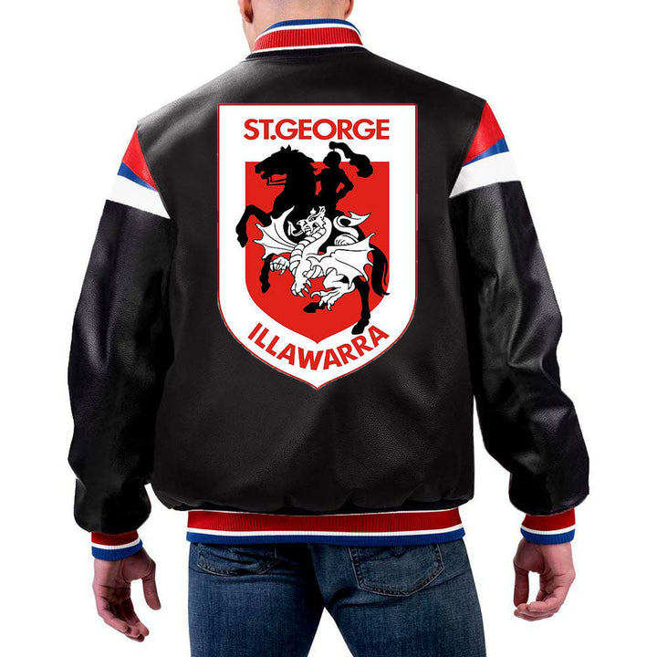 NRL St. George Illawarra Leather Jacket by The Pricy in USA