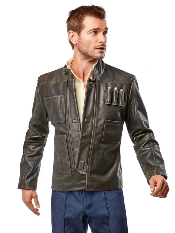 Star Wars Han Solo brown leather jacket in USA