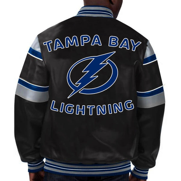 Embrace the Lightning's spirit with this premium leather jacket, boasting bold team colors and iconic designs for devoted fans in France style