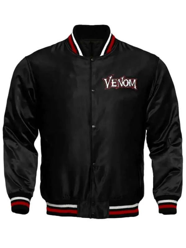 Black jacket with 'Venom' logo on a white background