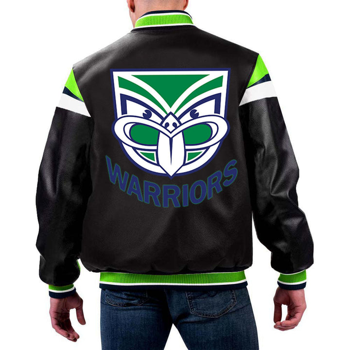 NRL Warriors Leather Jacket by The Pricy in USA