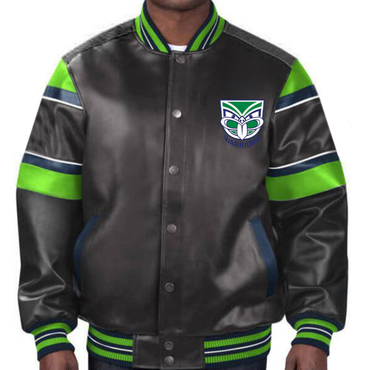 Official NRL Warriors leather outerwear in France style