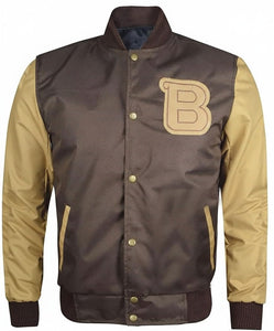Hotline Miami Brown Varsity Bomber Jacket