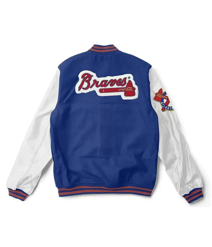 Back View Atlanta Braves Wool Jacket: