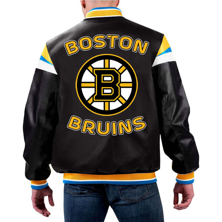 NHL Boston Bruins Black Leather Jacket by The Pricy in USA