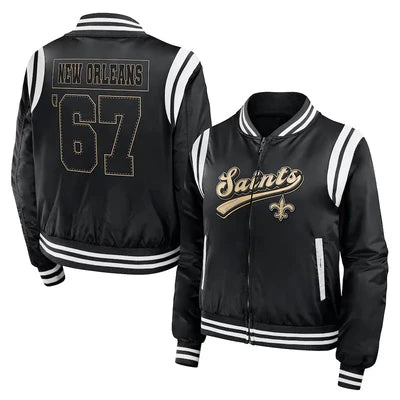 NFL New Orleans Saints Satin Jacket for Men and Women