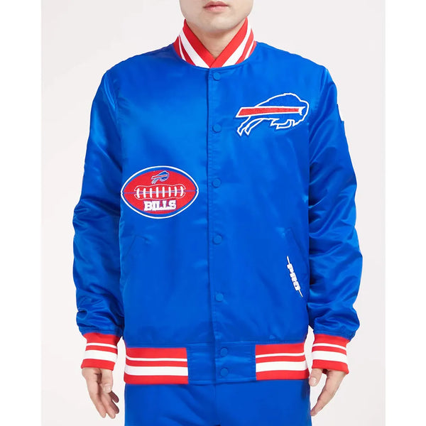 NFL Buffalo Bills Blue Satin Jacket For Men and Women