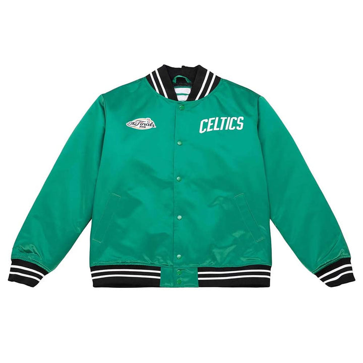 Stylish Boston Celtics satin jacket by Mitchell & Ness for basketball fans in American Market