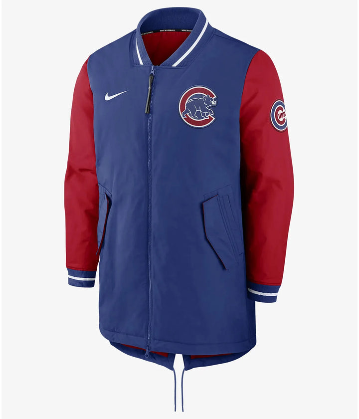 Front View MLB Chicago Cubs Polyester Jacket Men and Women