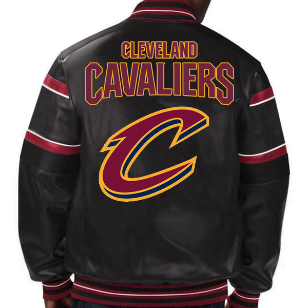 NBA Cleveland Cavaliers leather jacket for men and women with team logo in USA