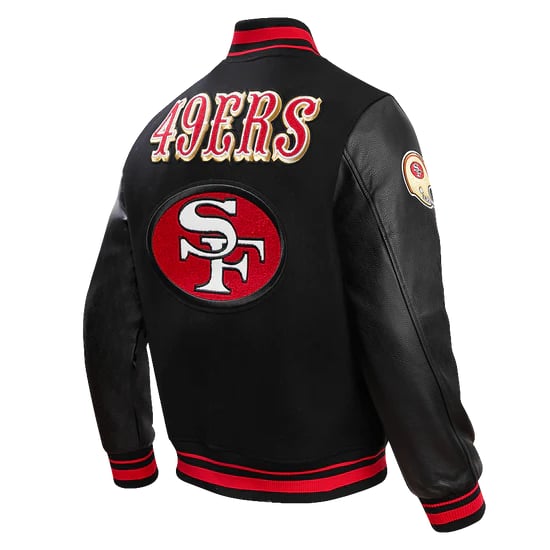 Classic-style men's varsity jacket representing the 49ers
