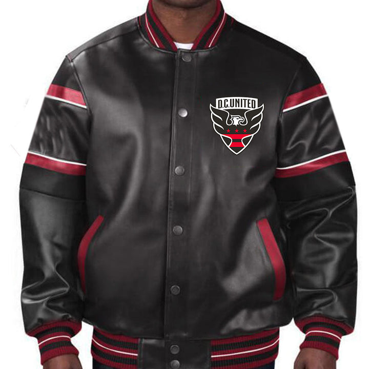 Stylish MLS DC United leather jacket for soccer fans in USA