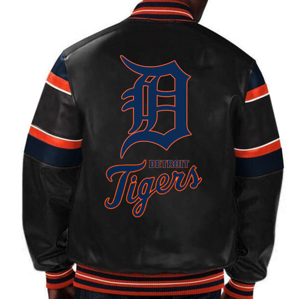 MLB Detroit Tigers Leather Jacket For Men and Women