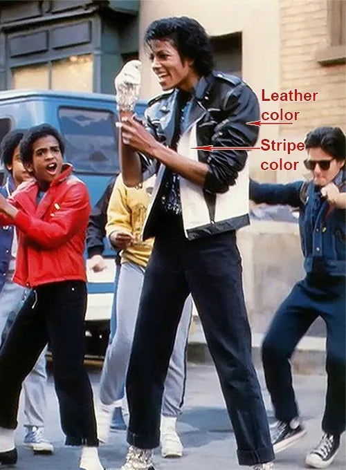 Men's leather jacket inspired by Michael Jackson's style in USA