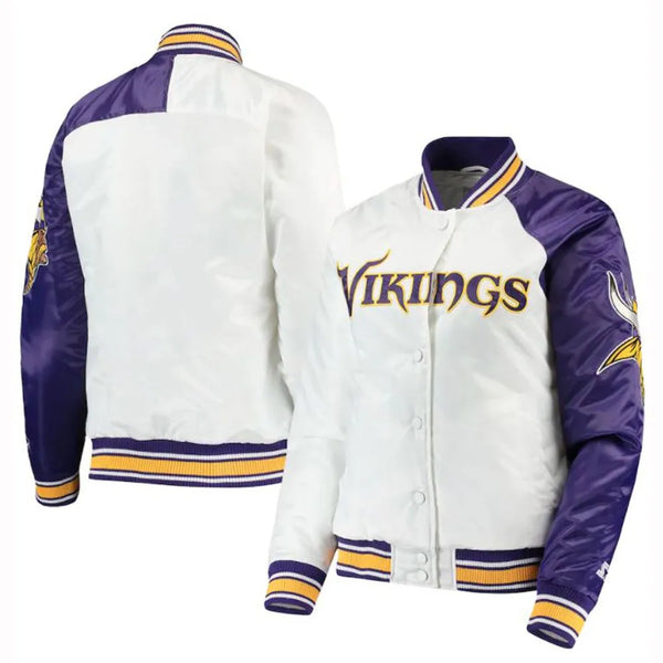 NFL Minnesota Vikings Satin Jacket for Men and Women