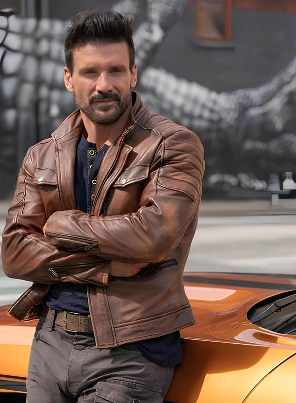 Boss Level Leather Jacket Worn by Frank Grillo | Frank Grillo Leather Jacket