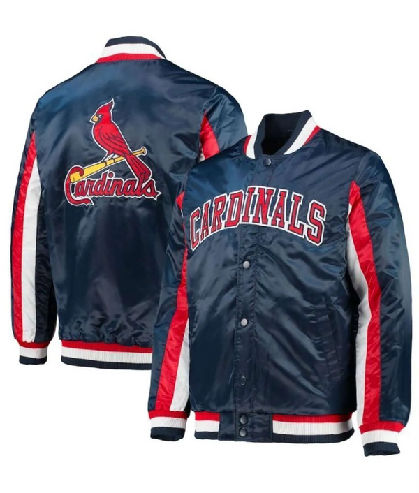 Ace St. Louis Cardinals Navy Blue Satin Jacket

