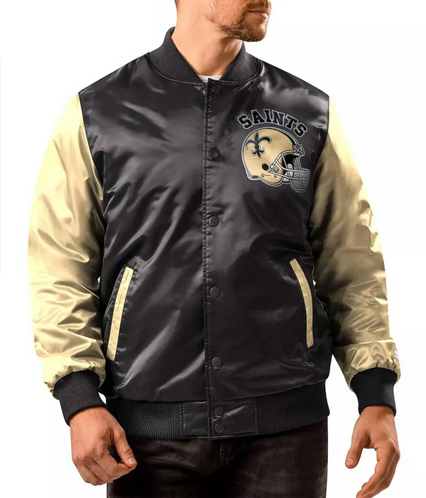 NFL New Orleans Saints Satin Jacket for Men and Women