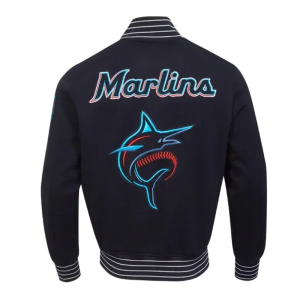 Official Miami Marlins current logo varsity jacket

