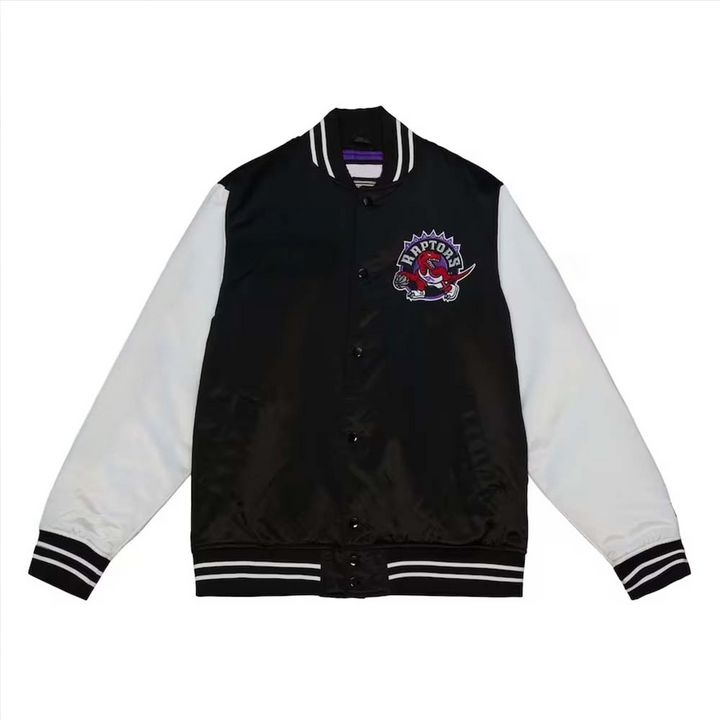 Men's Toronto Raptors Team Origins full-snap varsity jacket in black in American Style