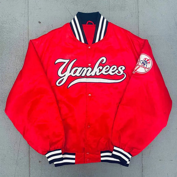 NY Yankees 1990’s Spellout Red Bomber Jacket