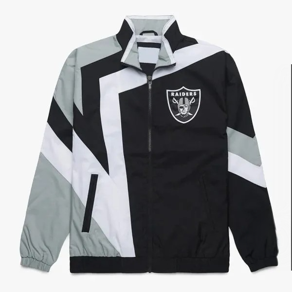Las Vegas Raiders windbreaker black and gray

