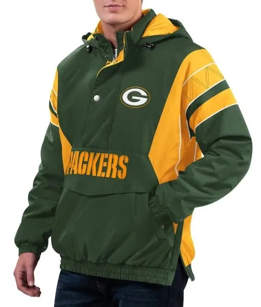 Home Team Green Bay Packers green and gold hoodie jacket

