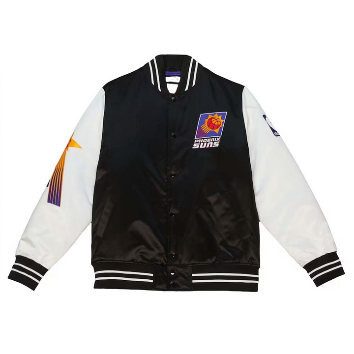 Stylish black and white Phoenix Suns varsity jacket by Mitchell & Ness in United State Market