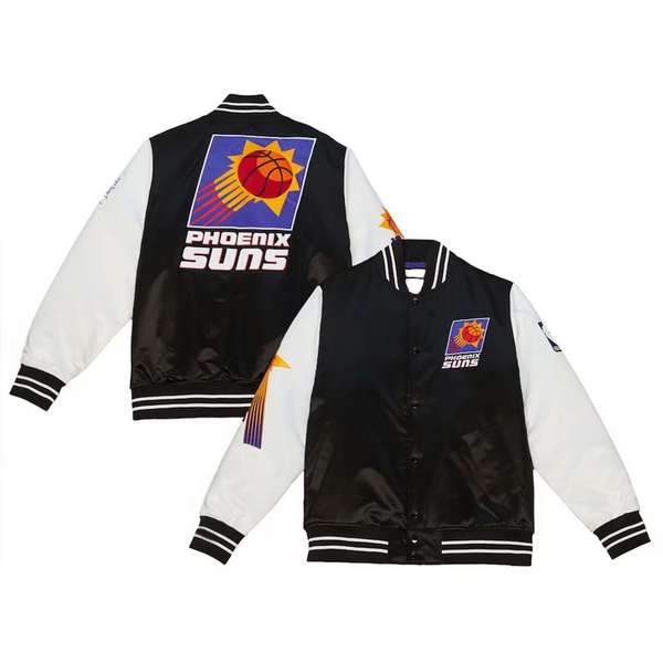 NBA Phoenix Suns Mitchell & Ness black and white varsity jacket in USA