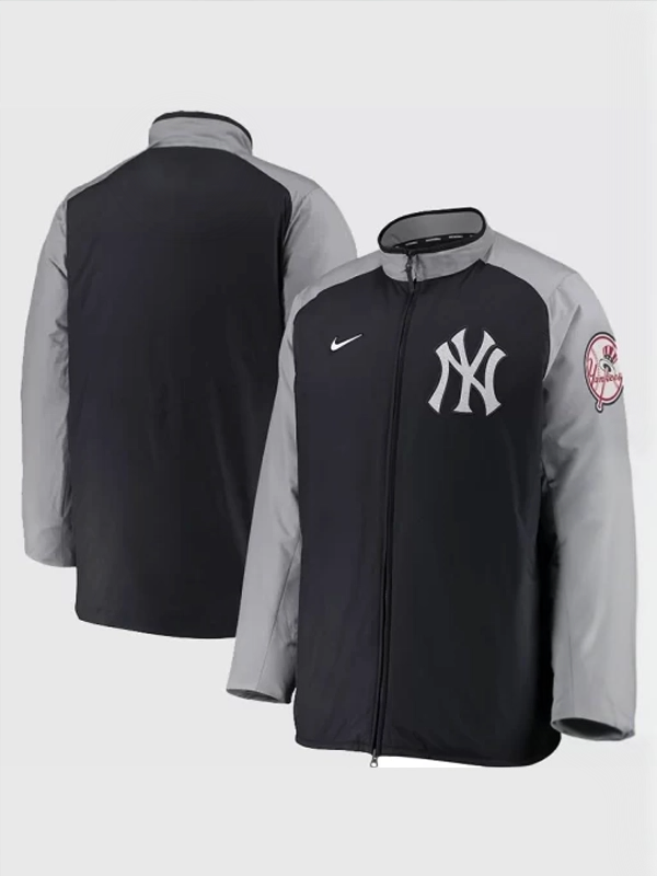 Front & Back View New York Yankees Dugout Jacket