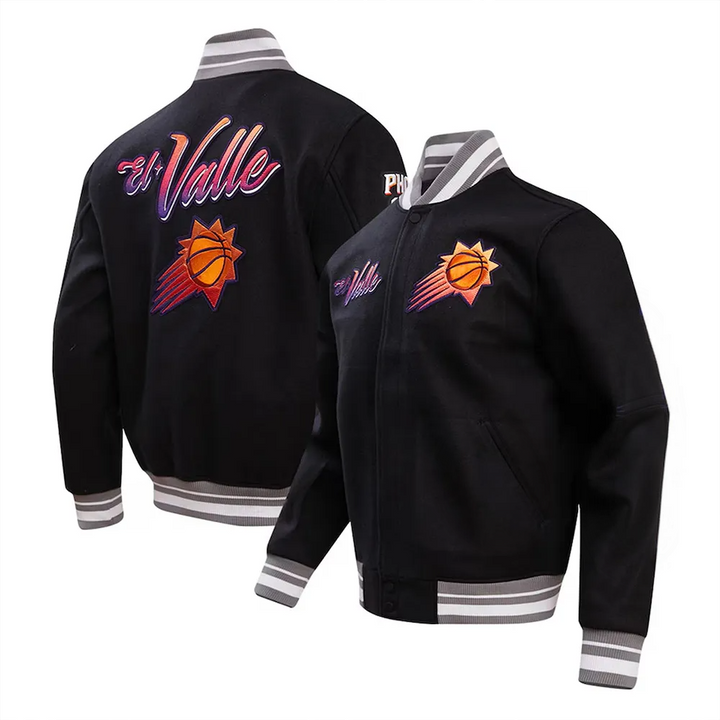 Front View NBA Phoenix Suns Wool Jacket Men and Women: