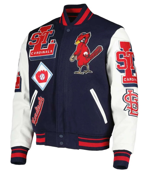 St. Louis Cardinals navy and white varsity jacket

