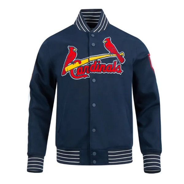 St. Louis Cardinals Game Day navy varsity jacket

