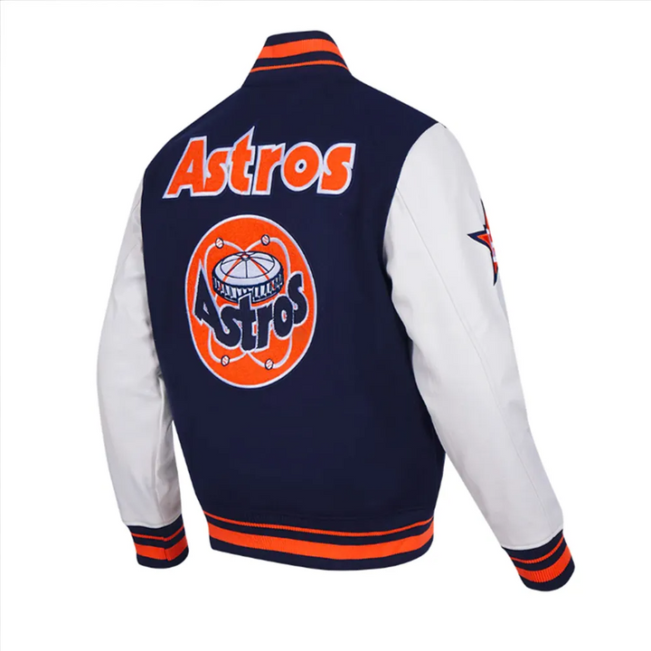 Back View Houston Astros Wool Jacket