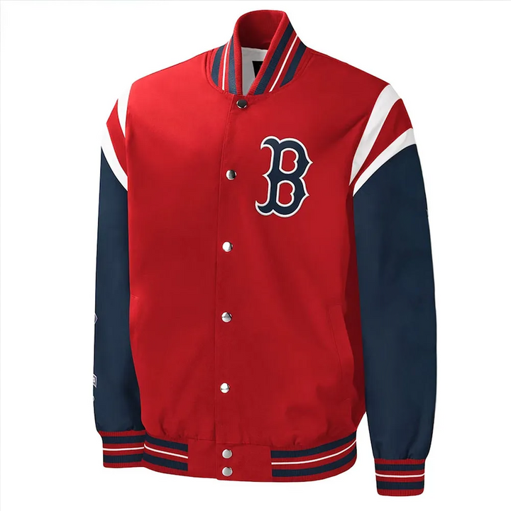 Front View Boston Red Sox Polyester Jacket: