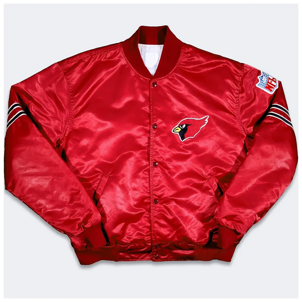 80s Arizona Cardinals Bomber Satin Red Jacket