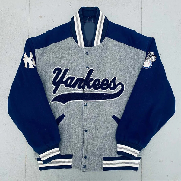 Buy NY Yankees 1990’s Script Spellout Varsity Jacket For Men and Women