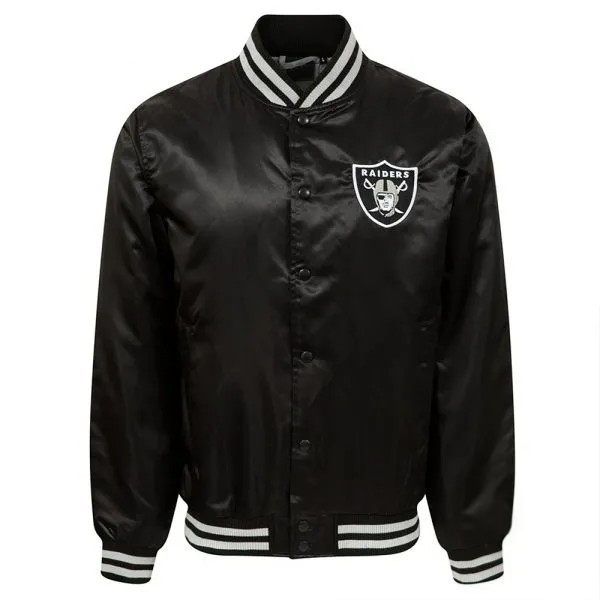Las Vegas Raiders black satin wordmark jacket

