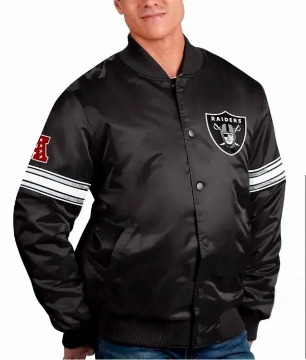 Pick and Roll Raiders black satin jacket

