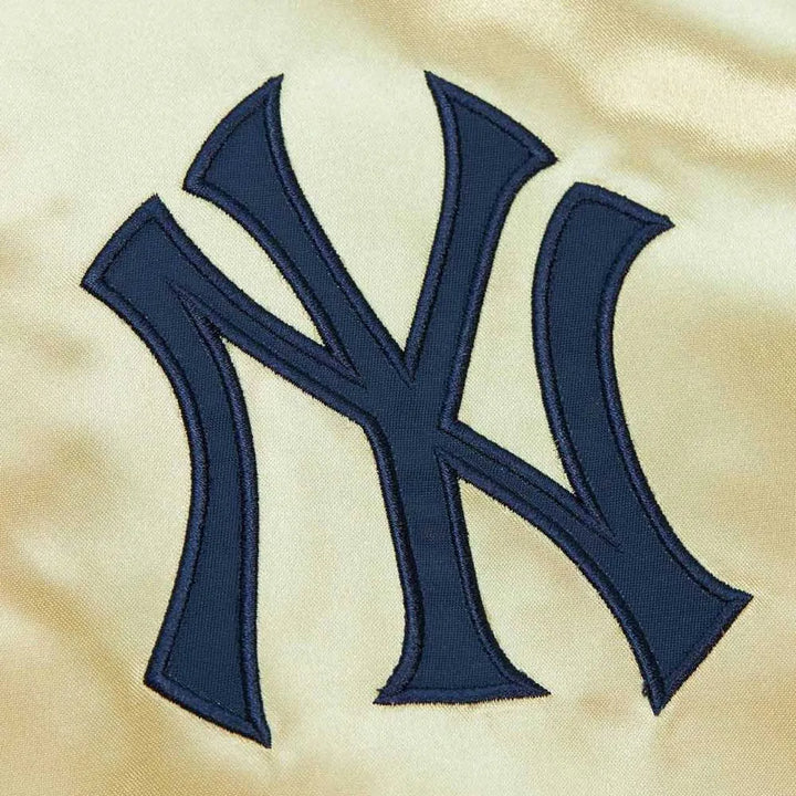 Comfortable NY Yankees Gold Satin Jacket for Game Day in United state market