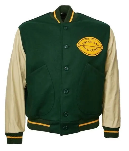 Green Bay Packers 1950 varsity jacket front view
