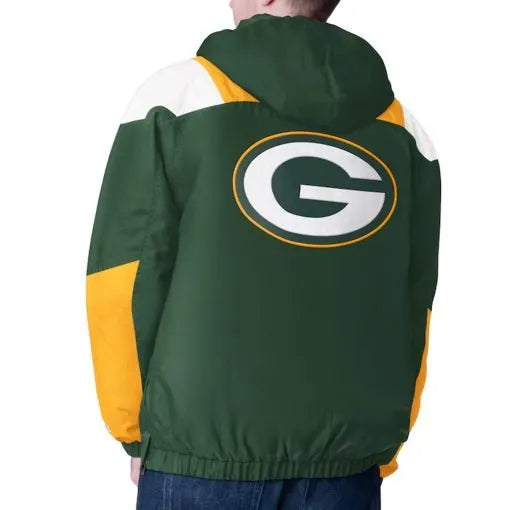 Unisex nylon Packers pullover jacket with hooded collar

