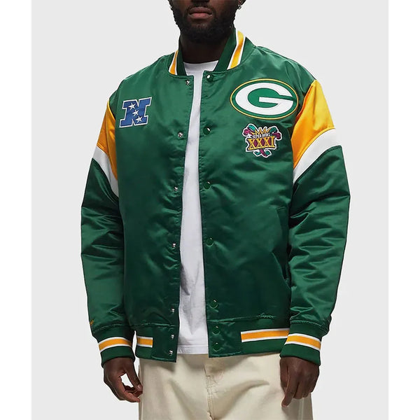 NFL Green Bay Packers Satin Jacket For Men and Women