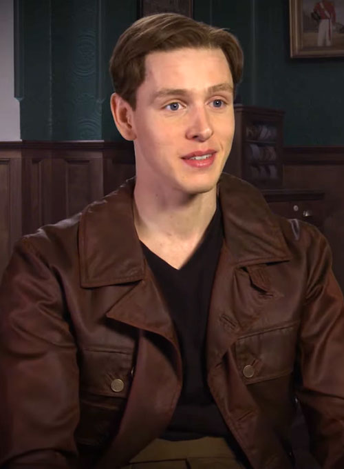 Harris Dickinson The Kingsman Leather Coat