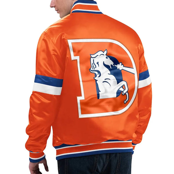 NFL Denver Broncos Satin Jacket For Men and Women