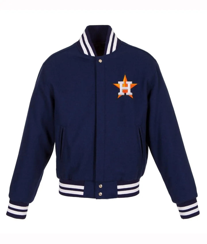 Front View Houston Astros Wool Jacket: