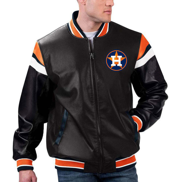 Houston Astros leather outerwear in France style\