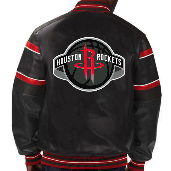 NBA Houston Rockets leather jacket for men and women with team logo in USA