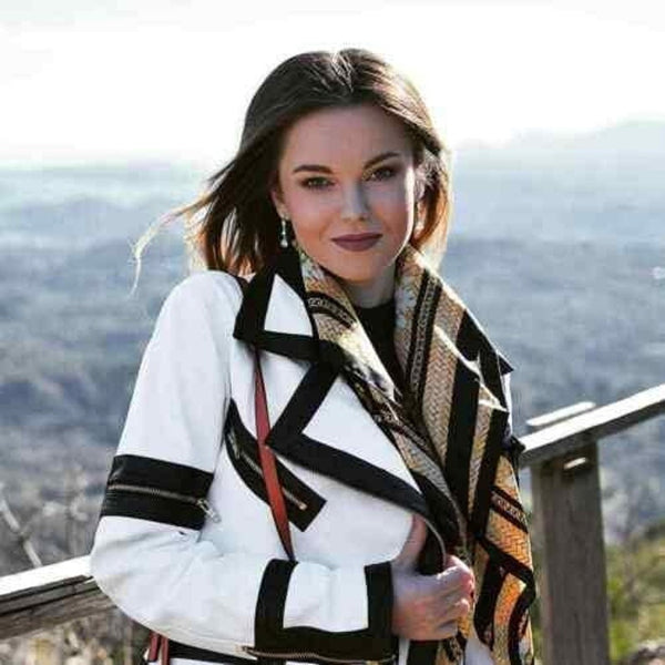 Buy Women's Real Leather White Fashion Biker Jacket