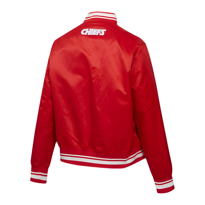 Kansas City Chiefs jacket back view with embroidered CHIEFS logo.